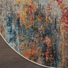 image:imageNourison Home Celestial Multicolor 710 x Round Area Rug Abstract Non Shedding Easy Cleaning Bed Room Living Room Dining Room Kitchen 8 RoundMulti Color
