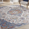 image:imageNourison Home Elation Ivory Grey 23 x 76 Area Rug  Easy Clean Non Shedding Bed Room Living Room Dining Room Kitchen 8 RunnerIvory Blue