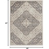 image:imageNourison Home Elation Ivory Grey 9 x 12 Area Rug  Easy Clean Non Shedding Bed Room Living Room Dining Room Kitchen 9 x 12Ivory Grey