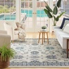 image:imageNourison Home Essentials Outdoor Ivory Blue 5 x 7 Area Rug Easy Clean Non Shedding Bed Room Living Room Dining Room Deck Backyard Patio 5x7Ivory Blue