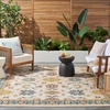image:imageNourison Home Essentials Outdoor Ivory Blue 5 x 7 Area Rug Easy Clean Non Shedding Bed Room Living Room Dining Room Deck Backyard Patio 5x7Ivory Gold