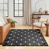 image:imageNourison Home Essentials Outdoor Navy Ivory 5 x 7 Area Rug Easy Cleaning Non Shedding Bed Room Living Room Dining Room Deck Backyard Patio 5x7Black Ivory