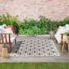 image:imageNourison Home Essentials Outdoor Navy Ivory 5 x 7 Area Rug Easy Cleaning Non Shedding Bed Room Living Room Dining Room Deck Backyard Patio 5x7Ivory Black