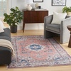 image:imageNourison Home Fulton Blue 5 x 7 Area Rug  Easy Clean Non Shedding Bed Room Living Room Dining Room Kitchen 5 x 7Coral