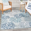 image:imageNourison Home Garden Oasis Coral 3 x 5 Area Rug  Easy Clean Non Shedding Bed Room Living Room Dining Room Kitchen 3 x 5Blue