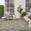 image:imageNourison Home Garden Oasis Green Ivory 6 x 9 Area Rug  Easy Clean Non Shedding Bed Room Living Room Dining Room Kitchen 6 x 9Ivory Green