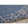 image:imageNourison Home Garden Party IndoorOutdoor Ivory Blue 53 x round Area Rug Easy Cleaning Non Shedding Bed Room Living Room Dining Room Deck Backyard Patio 5 RoundDenim