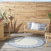 image:imageNourison Home Garden Party IndoorOutdoor Ivory Blue 53 x round Area Rug Easy Cleaning Non Shedding Bed Room Living Room Dining Room Deck Backyard Patio 5 RoundIvory Blue