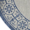 image:imageNourison Home Garden Party IndoorOutdoor Ivory Blue 53 x round Area Rug Easy Cleaning Non Shedding Bed Room Living Room Dining Room Deck Backyard Patio 5 RoundIvory Blue