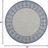 image:imageNourison Home Garden Party IndoorOutdoor Ivory Blue 53 x round Area Rug Easy Cleaning Non Shedding Bed Room Living Room Dining Room Deck Backyard Patio 5 RoundIvory Blue