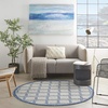image:imageNourison Home Garden Party Ivory Blue 710 x Round Area Rug Traditional Trellis Bed Room Living Room Dining Room Kitchen Easy Clean Non Shedding 8 RoundIvory Blue