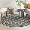 image:imageNourison Home Garden Party Ivory Blue 710 x Round Area Rug Traditional Trellis Bed Room Living Room Dining Room Kitchen Easy Clean Non Shedding 8 RoundCharcoal