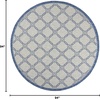 image:imageNourison Home Garden Party Ivory Blue 710 x Round Area Rug Traditional Trellis Bed Room Living Room Dining Room Kitchen Easy Clean Non Shedding 8 RoundIvory Blue