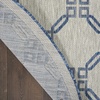 image:imageNourison Home Garden Party Ivory Blue 710 x Round Area Rug Traditional Trellis Bed Room Living Room Dining Room Kitchen Easy Clean Non Shedding 8 RoundIvory Blue