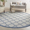 image:imageNourison Home Garden Party Ivory Blue 710 x Round Area Rug Traditional Trellis Bed Room Living Room Dining Room Kitchen Easy Clean Non Shedding 8 RoundIvory Blue