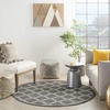 image:imageNourison Home Garden Party Ivory Blue 710 x Round Area Rug Traditional Trellis Bed Room Living Room Dining Room Kitchen Easy Clean Non Shedding 8 RoundCharcoal
