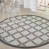 image:imageNourison Home Garden Party Ivory Blue 710 x Round Area Rug Traditional Trellis Bed Room Living Room Dining Room Kitchen Easy Clean Non Shedding 8 RoundIvoryCharcoal