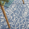 image:imageNourison Home Garden Party IvoryCharcoal 53 x Round Area Rug  Easy Clean Non Shedding Bed Room Living Room Dining Room Kitchen 5 x RoundDenim