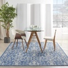 image:imageNourison Home Garden Party IvoryCharcoal 53 x Round Area Rug  Easy Clean Non Shedding Bed Room Living Room Dining Room Kitchen 5 x RoundDenim