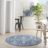 image:imageNourison Home Garden Party IvoryCharcoal 53 x Round Area Rug  Easy Clean Non Shedding Bed Room Living Room Dining Room Kitchen 5 x RoundDenim