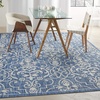 image:imageNourison Home Garden Party IvoryCharcoal 53 x Round Area Rug  Easy Clean Non Shedding Bed Room Living Room Dining Room Kitchen 5 x RoundDenim