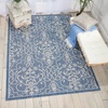 image:imageNourison Home Garden Party IvoryCharcoal 53 x Round Area Rug  Easy Clean Non Shedding Bed Room Living Room Dining Room Kitchen 5 x RoundDenim