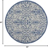 image:imageNourison Home Garden Party IvoryCharcoal 53 x Round Area Rug  Easy Clean Non Shedding Bed Room Living Room Dining Room Kitchen 5 x RoundIvoryBlue