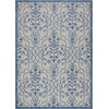 image:imageNourison Home Garden Party IvoryCharcoal 53 x Round Area Rug  Easy Clean Non Shedding Bed Room Living Room Dining Room Kitchen 5 x RoundIvoryBlue