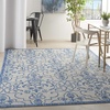 image:imageNourison Home Garden Party IvoryCharcoal 53 x Round Area Rug  Easy Clean Non Shedding Bed Room Living Room Dining Room Kitchen 5 x RoundIvoryBlue