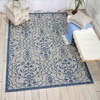 image:imageNourison Home Garden Party IvoryCharcoal 53 x Round Area Rug  Easy Clean Non Shedding Bed Room Living Room Dining Room Kitchen 5 x RoundIvoryBlue