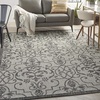 image:imageNourison Home Garden Party IvoryCharcoal 53 x Round Area Rug  Easy Clean Non Shedding Bed Room Living Room Dining Room Kitchen 5 x RoundIvoryCharcoal