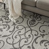 image:imageNourison Home Garden Party IvoryCharcoal 53 x Round Area Rug  Easy Clean Non Shedding Bed Room Living Room Dining Room Kitchen 5 x RoundIvoryCharcoal