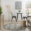 image:imageNourison Home Garden Party IvoryCharcoal 53 x Round Area Rug  Easy Clean Non Shedding Bed Room Living Room Dining Room Kitchen 5 x RoundIvoryCharcoal