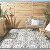 image:imageNourison Home Garden Party IvoryCharcoal 53 x Round Area Rug  Easy Clean Non Shedding Bed Room Living Room Dining Room Kitchen 5 x RoundIvoryCharcoal