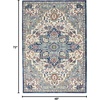 image:imageNourison Home Global Vintage Traditional Ivory Navy 4 x Round Area Rug Easy Clean Non Shedding Bed Room Living Room Dining Room Kitchen 4 RoundIvory Navy