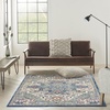 image:imageNourison Home Global Vintage Traditional Ivory Navy 4 x Round Area Rug Easy Clean Non Shedding Bed Room Living Room Dining Room Kitchen 4 RoundIvory Navy