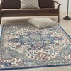image:imageNourison Home Global Vintage Traditional Ivory Navy 4 x Round Area Rug Easy Clean Non Shedding Bed Room Living Room Dining Room Kitchen 4 RoundIvory Navy