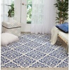 image:imageNourison Home Grafix Damask Blue 53 x ROUND Area Rug Easy Cleaning Non Shedding Bed Room Living Room Dining Room Kitchen 5 RoundBlue