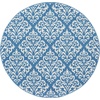 image:imageNourison Home Grafix Damask Blue 53 x ROUND Area Rug Easy Cleaning Non Shedding Bed Room Living Room Dining Room Kitchen 5 RoundBlue