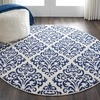 image:imageNourison Home Grafix Damask Blue 53 x ROUND Area Rug Easy Cleaning Non Shedding Bed Room Living Room Dining Room Kitchen 5 RoundBlue