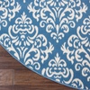 image:imageNourison Home Grafix Damask Blue 53 x ROUND Area Rug Easy Cleaning Non Shedding Bed Room Living Room Dining Room Kitchen 5 RoundBlue