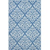 image:imageNourison Home Grafix Damask Blue 53 x ROUND Area Rug Easy Cleaning Non Shedding Bed Room Living Room Dining Room Kitchen 5 RoundBlue