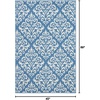 image:imageNourison Home Grafix Damask Blue 53 x ROUND Area Rug Easy Cleaning Non Shedding Bed Room Living Room Dining Room Kitchen 5 RoundBlue
