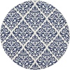 image:imageNourison Home Grafix Damask Blue 53 x ROUND Area Rug Easy Cleaning Non Shedding Bed Room Living Room Dining Room Kitchen 5 RoundBlue
