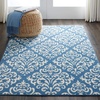 image:imageNourison Home Grafix Damask Blue 53 x ROUND Area Rug Easy Cleaning Non Shedding Bed Room Living Room Dining Room Kitchen 5 RoundBlue