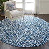image:imageNourison Home Grafix Damask Blue 53 x ROUND Area Rug Easy Cleaning Non Shedding Bed Room Living Room Dining Room Kitchen 5 RoundBlue
