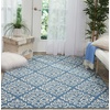 image:imageNourison Home Grafix Damask Blue 53 x ROUND Area Rug Easy Cleaning Non Shedding Bed Room Living Room Dining Room Kitchen 5 RoundBlue