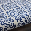 image:imageNourison Home Grafix Damask Blue 53 x ROUND Area Rug Easy Cleaning Non Shedding Bed Room Living Room Dining Room Kitchen 5 RoundWhite Black