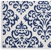 image:imageNourison Home Grafix Damask Blue 53 x ROUND Area Rug Easy Cleaning Non Shedding Bed Room Living Room Dining Room Kitchen 5 RoundWhite Black