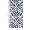 image:imageNourison Home Grafix Damask Blue 53 x ROUND Area Rug Easy Cleaning Non Shedding Bed Room Living Room Dining Room Kitchen 5 RoundWhite Black